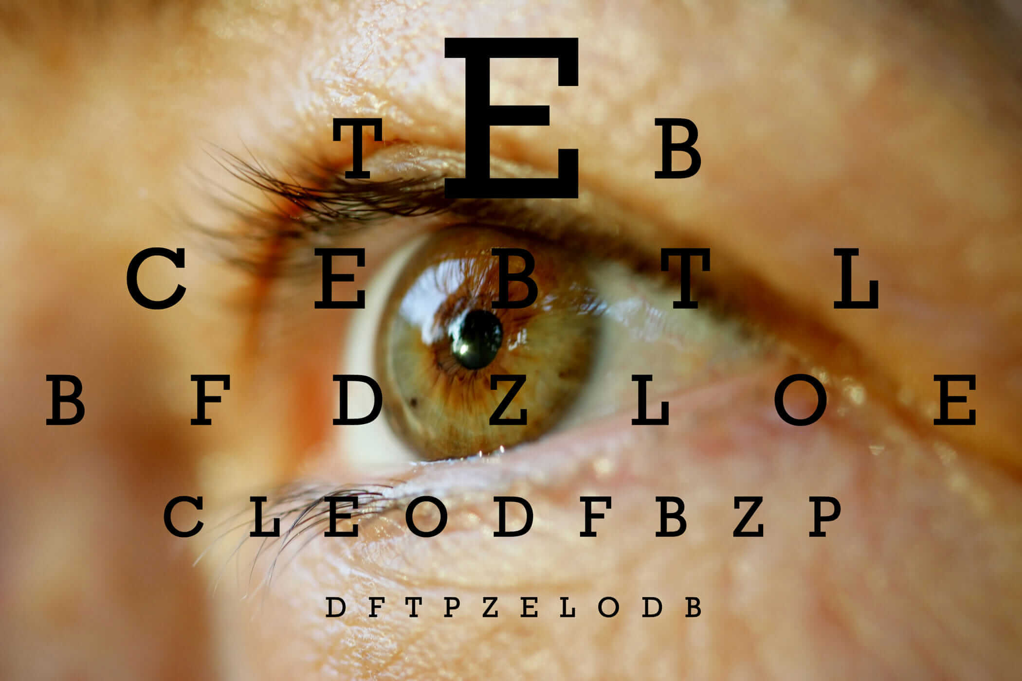 eyechart over eye