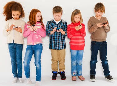 Kids using phones Phones, tablets and other electronic devices